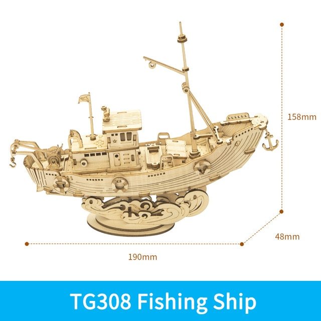 Wooden Puzzle Games Boat & Ship Model Toys For Children Kids Girls Birthday Gift