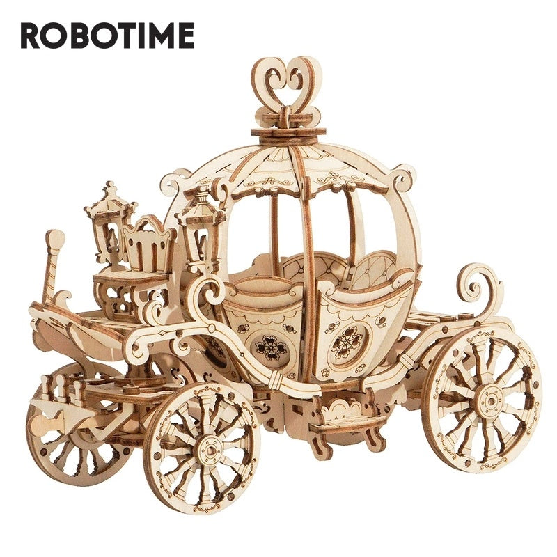 Robotime Pumpkin Cart Model 3D Wooden Puzzle Games Assembly Toys For Children Kids Girls Birthday Christmas Gift Dropshipping