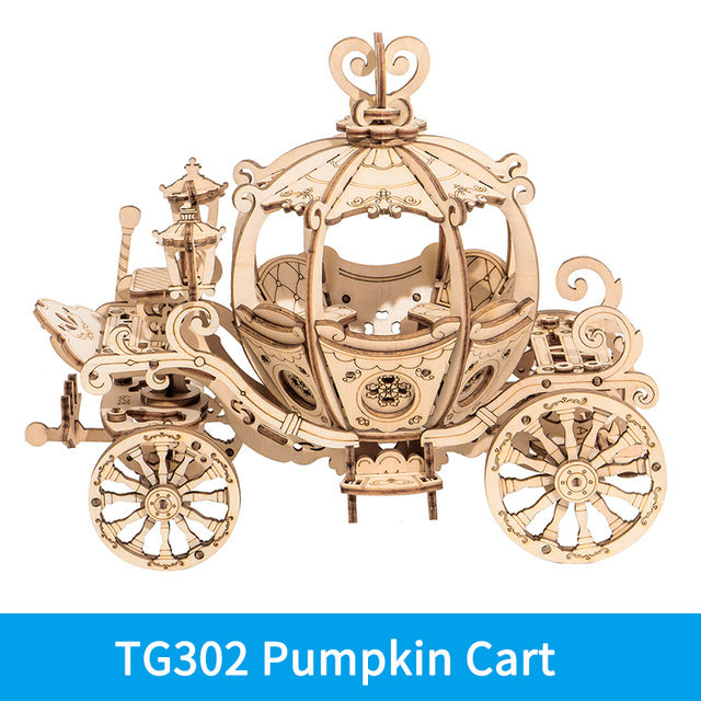 Robotime Pumpkin Cart Model 3D Wooden Puzzle Games Assembly Toys For Children Kids Girls Birthday Christmas Gift Dropshipping