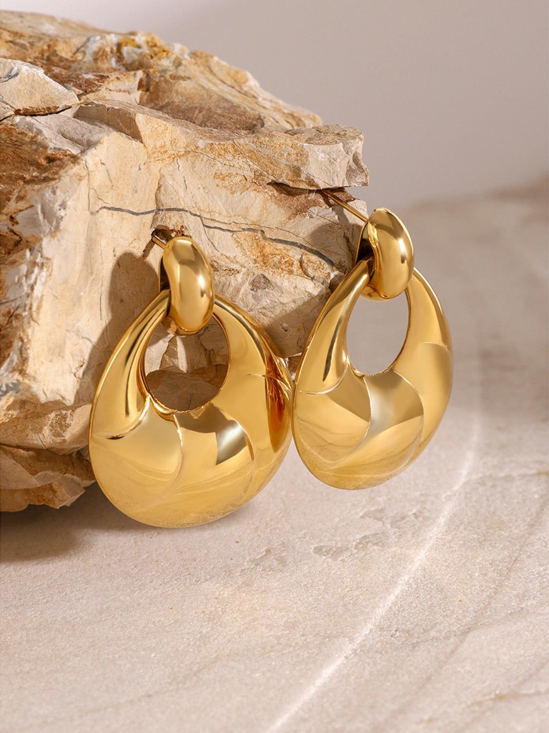 Stainless Steel Teardrop Shape Earrings